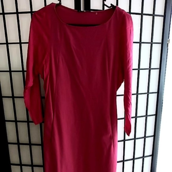 Elie Tahari Dark Pink 3/4" Sleeve Dress - Picture 6 of 9